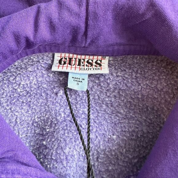Guess x Clottee Hoodie Jacket Pullover Purple Sweatshirt Top • NEW WITH TAGS - Picture 8 of 14